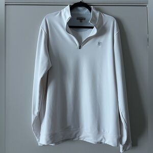 Peter Millar White Quarter-Zip Pullover